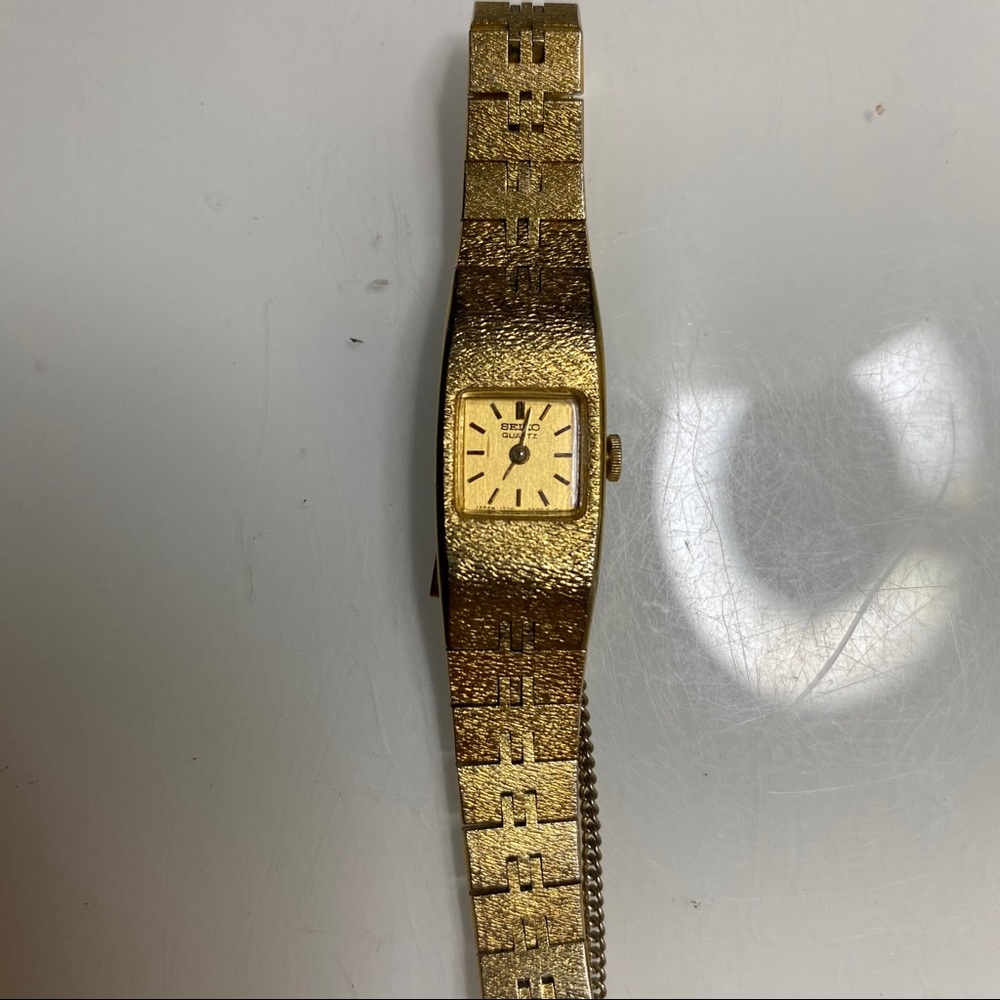 Seiko Gold Toned Rectangular Watch - image 3